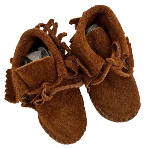Minnetonka Infant Fringe Bootie Brown SUEDE DREAMS Shoes 4 12-18 Months