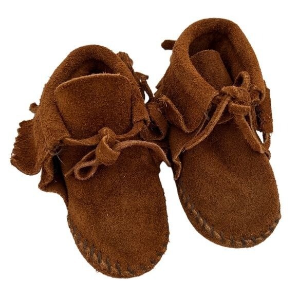 Minnetonka Infant Fringe Bootie Brown SUEDE DREAMS Shoes 4 12-18 Months