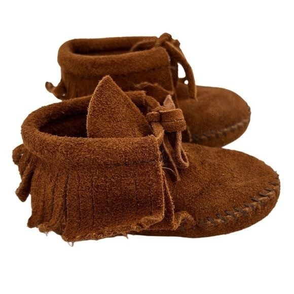 Minnetonka Infant Fringe Bootie Brown SUEDE DREAMS shoes 4 12-18 months