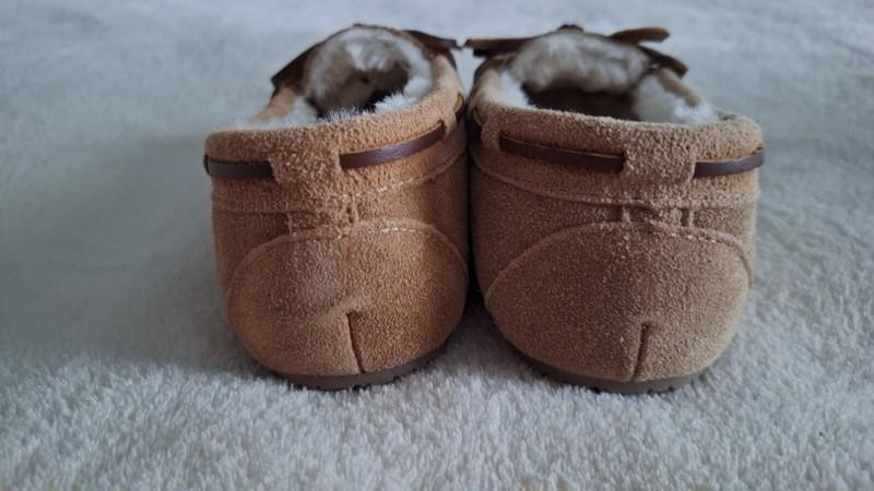 Minnetonka Moccasins Slippers Girls Sherpa Lined Leather Upper Suede Size 4 New
