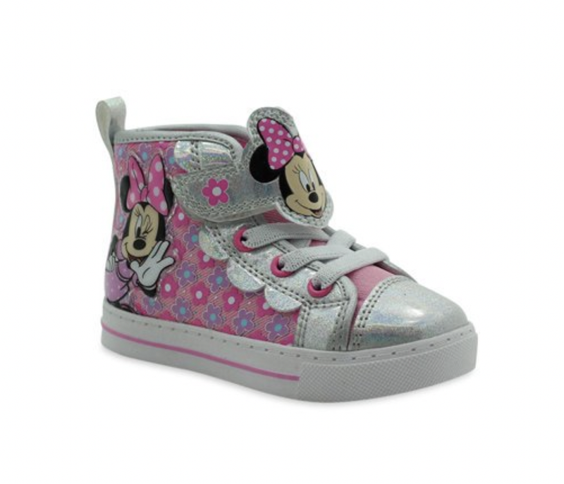 Minnie Mouse High Top Sneakers Lighted Shoes NWT Size 7 8 9 10 11 12 Disney Pink