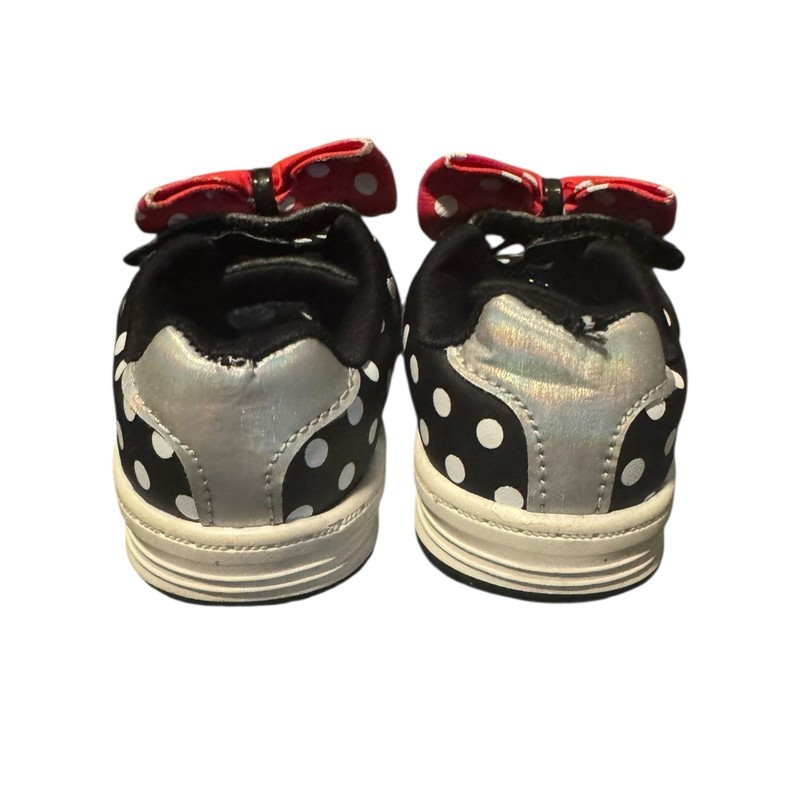 Minnie Mouse Toddler Girl Shoes Black White Polka Dot Sneakers With Red Bow