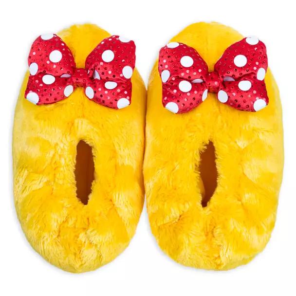 MiNNiE MoUSe~YeLLoW~ReD BoW~ADULT~Plush~Slippers~Shoes~Costume~Disney Store