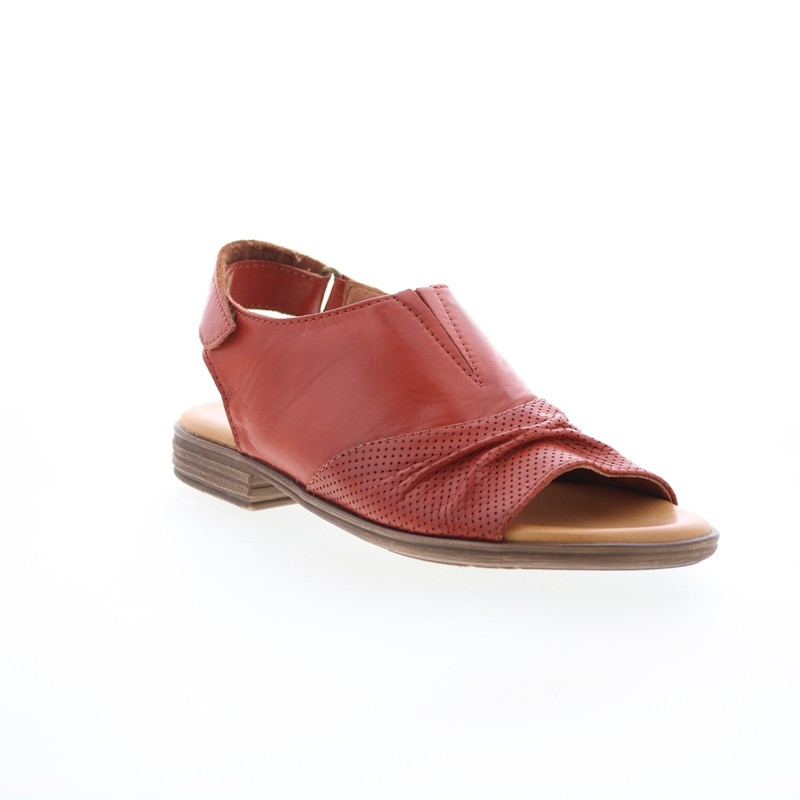 Miz Mooz Devon Womens Red Leather Strap Slingback Sandals Shoes 36