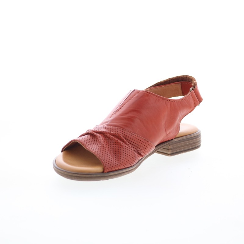 Miz Mooz Devon Womens Red Leather Strap Slingback Sandals Shoes 36