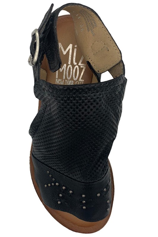 Miz Mooz Leather Ankle-Strap Sandals Fifi Black