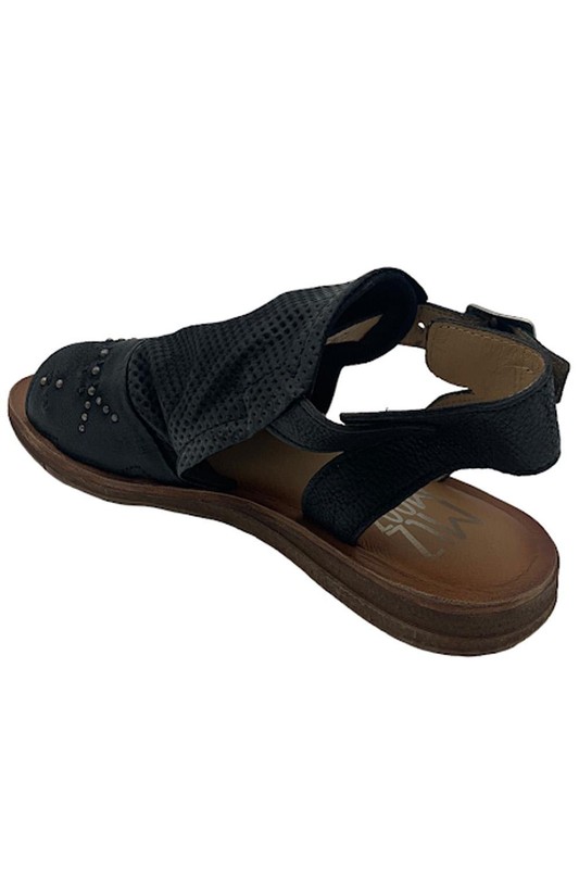 Miz Mooz Leather Ankle-Strap Sandals Fifi Black