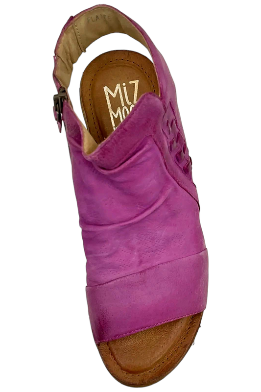 Miz Mooz Wide Width Leather Ruched Sandals Fuchsia