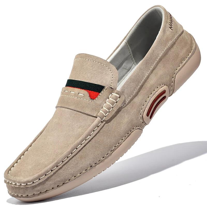 Mocassin Leather Casual Shoes Men Fashion Slip on Sneakers Lightweight Loafers