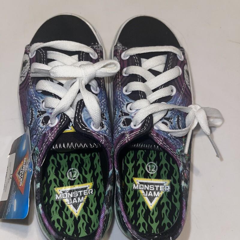 Monster Jam Grave Digger Little Boys Canvas Sneaker Brand New With Tags