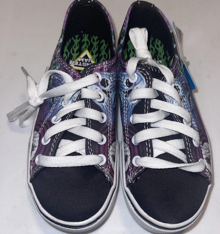 Monster Jam Grave Digger Little Boys Canvas Sneaker Brand New With Tags