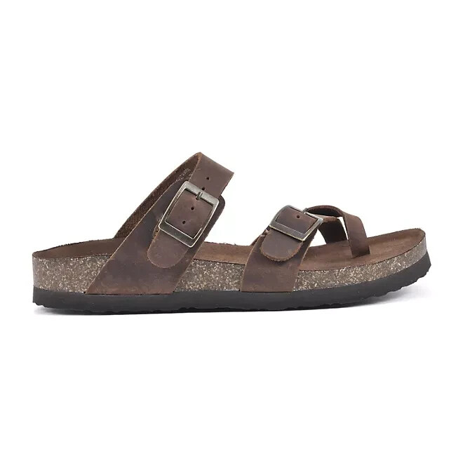 Mountain Sole Ladies Leather Sandal Size 10 Brown