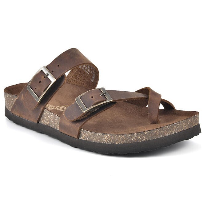 Mountain Sole Ladies Leather Sandal Size 10 Brown