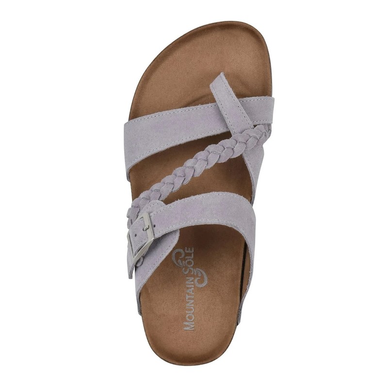 Mountain Sole Women's Leather Footbed Sandal Size 9 Lavender