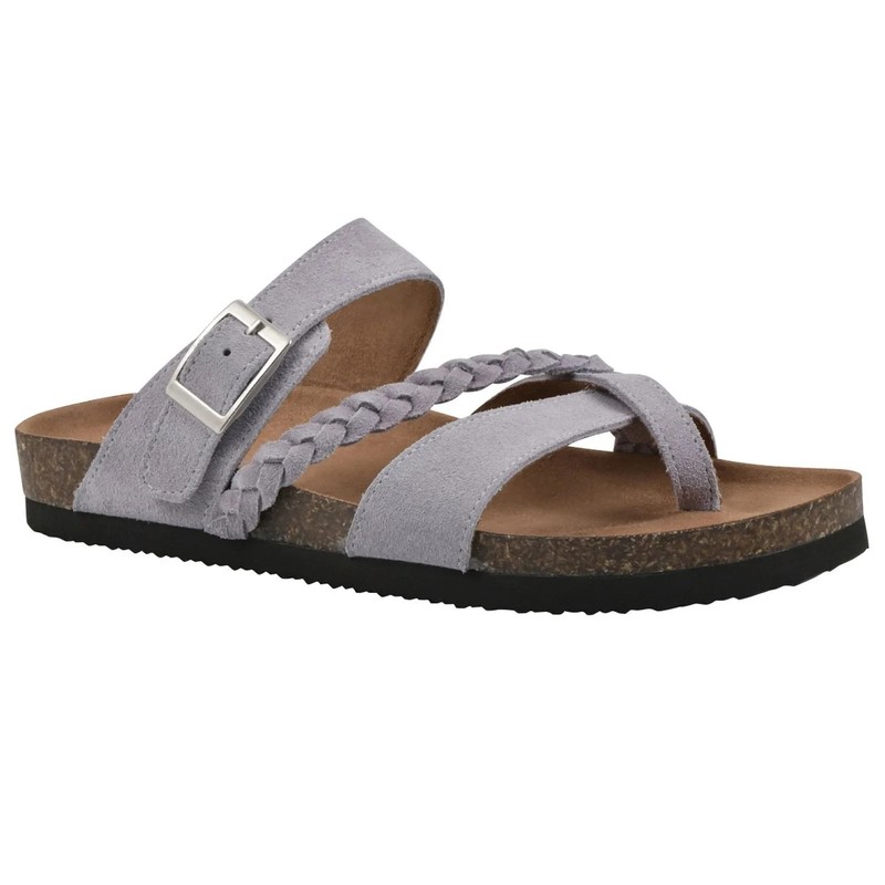 Mountain Sole Women's Leather Footbed Sandal Size 9 Lavender