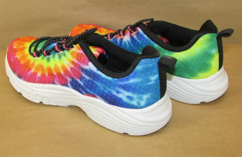MTA SPORT NWT Girls Tie Dye Multi Color Groove Elastic Lace Sneaker