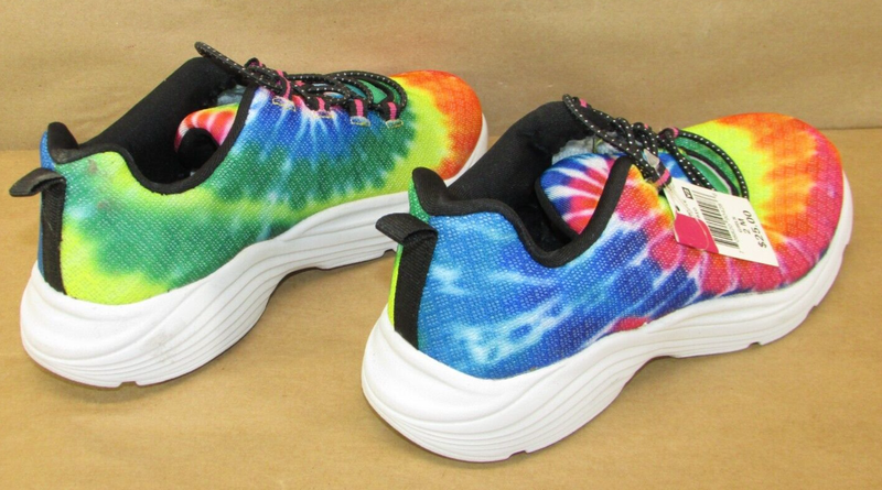 MTA SPORT NWT Girls Tie Dye Multi Color Groove Elastic Lace Sneaker