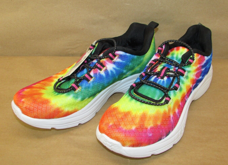 MTA SPORT NWT Girls Tie Dye Multi Color Groove Elastic Lace Sneaker