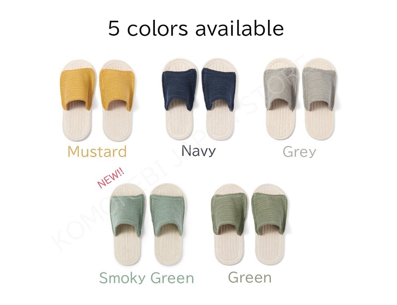MUJI Cotton Room Sandals Front Opening Type Select Color & Size Unisex