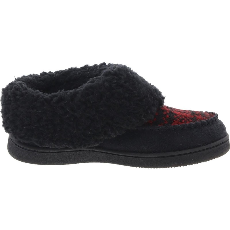 Muk Luks Womens Black Faux Fur Lined Faux Suede Scuff Slippers S BHFO 9680