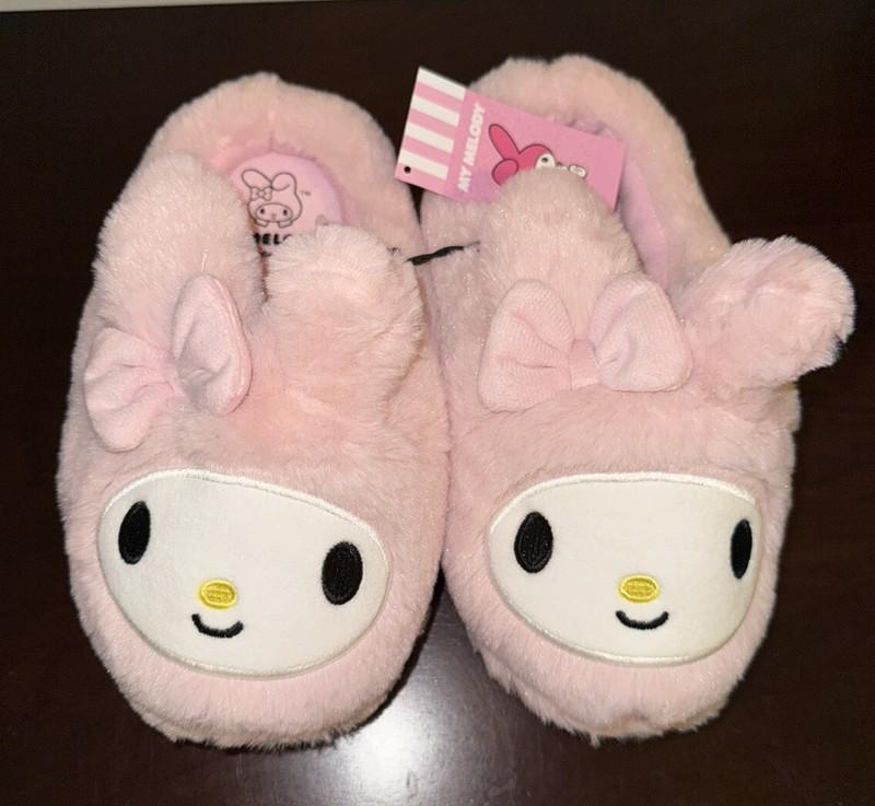 My Melody Pink Slippers Slip-On Plush Shoes Women’s Size 7/8 Sanrio NWT