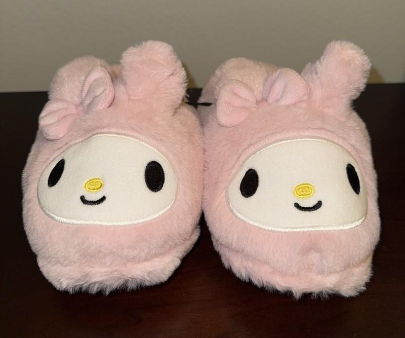 My Melody Pink Slippers Slip-On Plush Shoes Women’s Size 7/8 Sanrio NWT