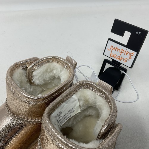 Nala Ankle Boots Girl's Size 6T Rose Gold Faux Fur Jumping Beans