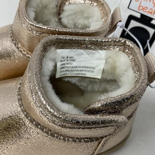 Nala Ankle Boots Girl's Size 6T Rose Gold Faux Fur Jumping Beans
