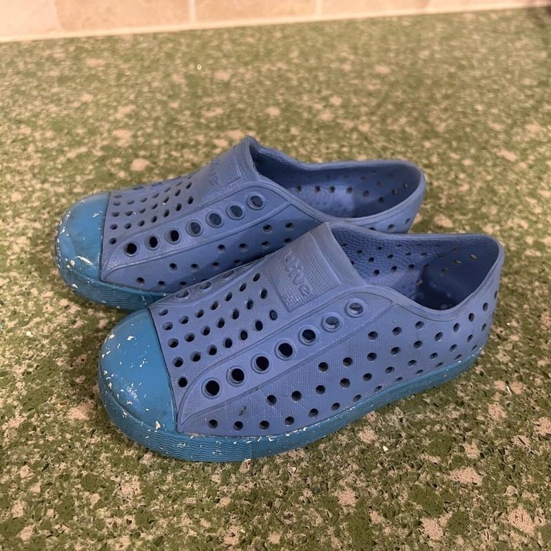 Native Jefferson Slip On Toddler 8 Blue Some White Flecks Sandal Beach Summer