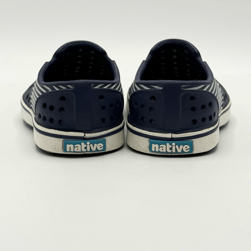 Native Miles Navy Blue Stripe Regatta Slip On Sandals - Toddler US C5