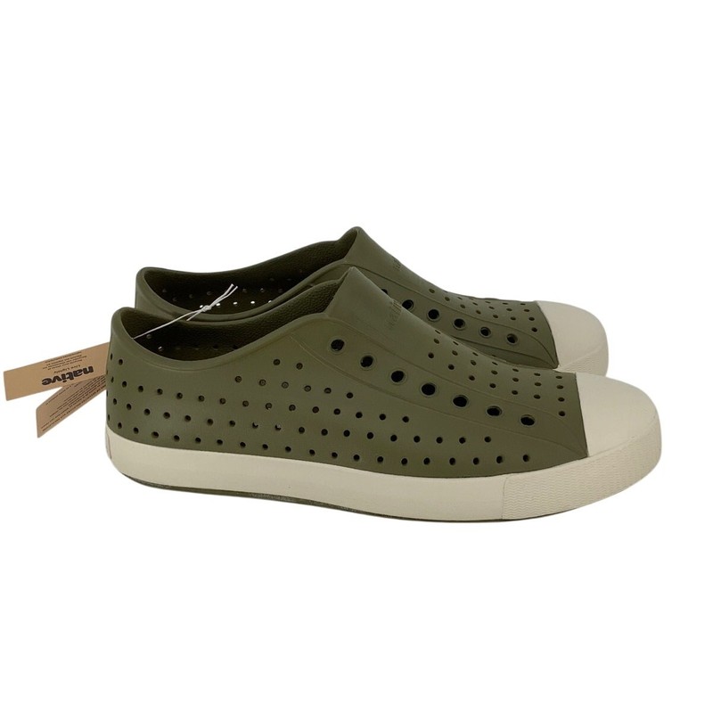 Native Shoes Men 11 Rookie Green Jefferson Slip On Sneaker Perforated P2-64