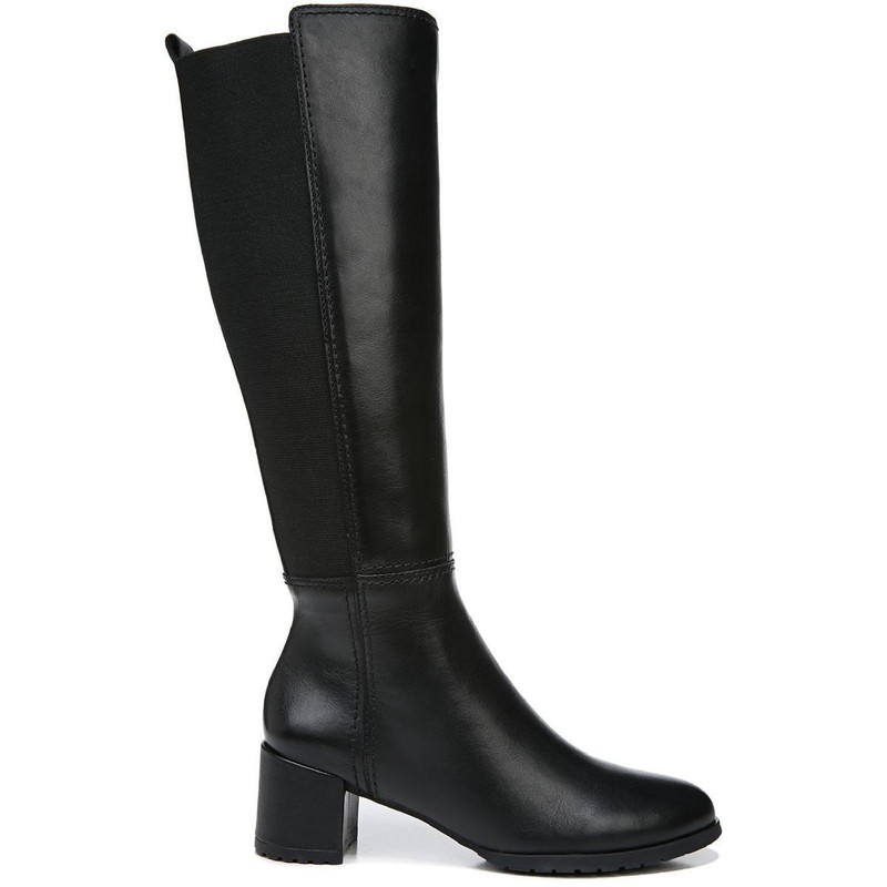 Naturalizer Womens BRENT Leather Knee High Riding Boots Zip Stretch Waterproof