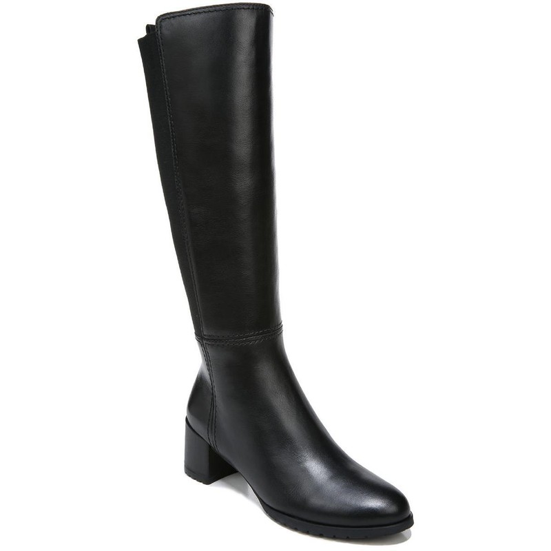Naturalizer Womens BRENT Leather Knee High Riding Boots Zip Stretch Waterproof