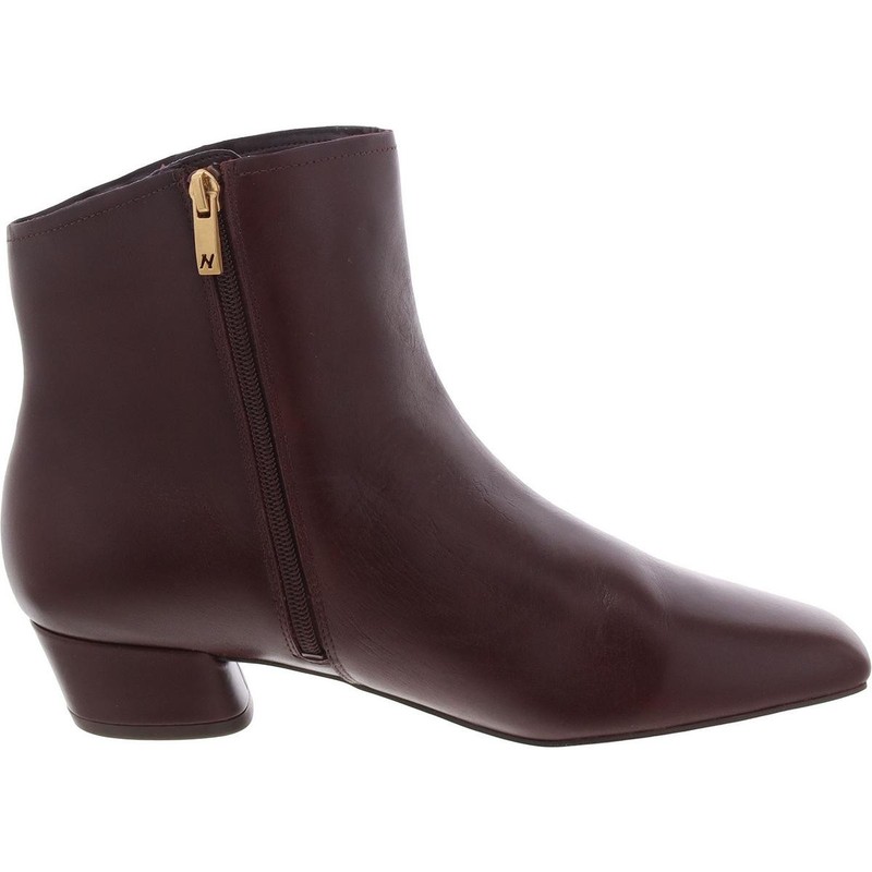Naturalizer Womens Raffee Red Leather Booties Shoes 9.5 Medium (B M) BHFO 8739