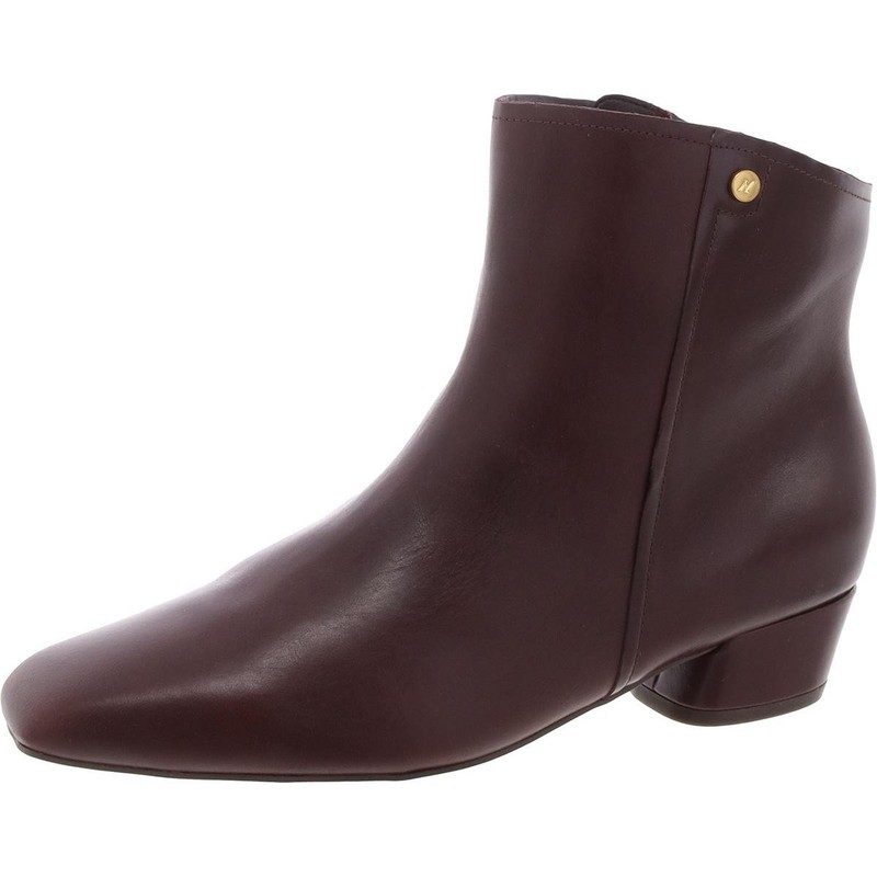 Naturalizer Womens Raffee Red Leather Booties Shoes 9.5 Medium (B M) BHFO 8739