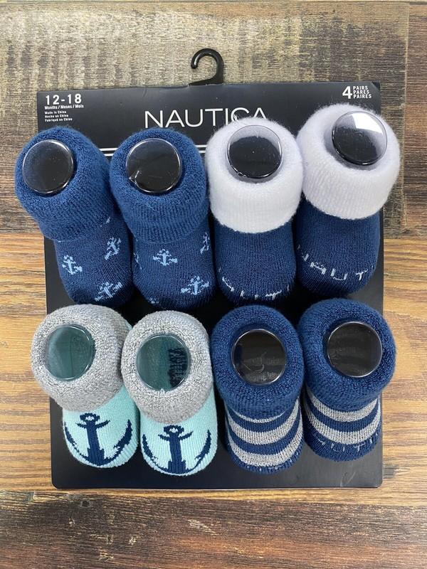 Nautica Baby 4pr Warm Comfort Booties Size 12-18 Months