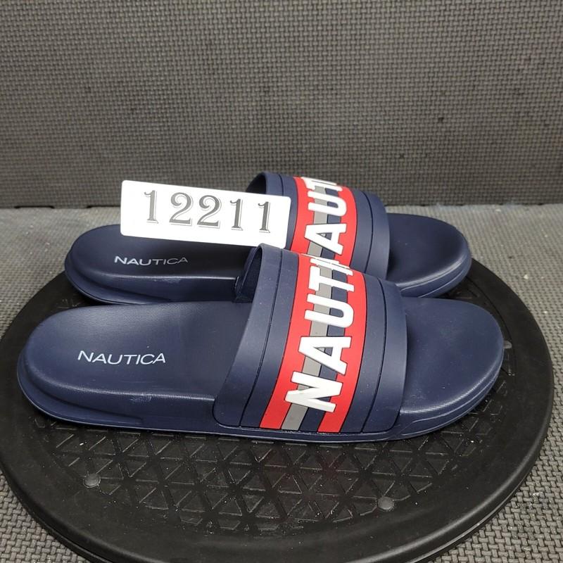 Nautica Diamoni Sandals Youth Sz 4 Blue Red Slides