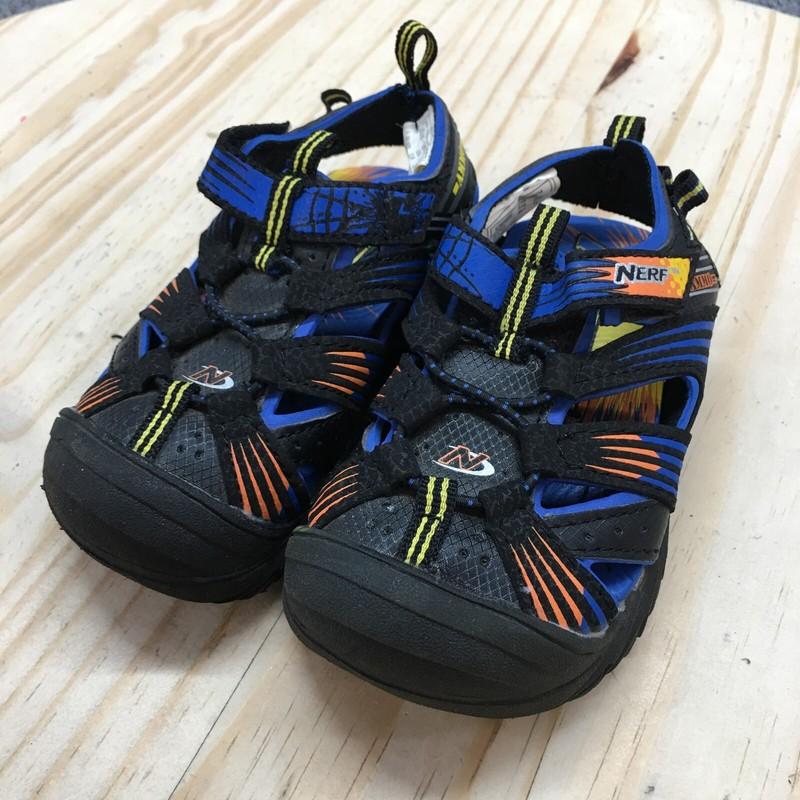 Nerf Sandals Toddler 7 Sport Waterproof Multicolor Faux Leather Hook & Loop