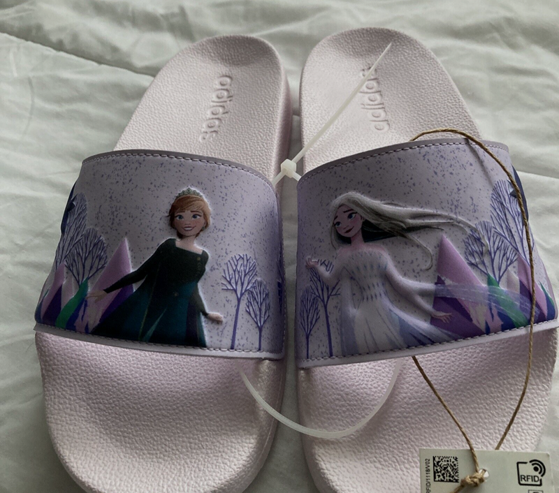 NEW-Adidas Adilette Slide-Frozen-choice Of Size 3 4 Or 6 Big Kids