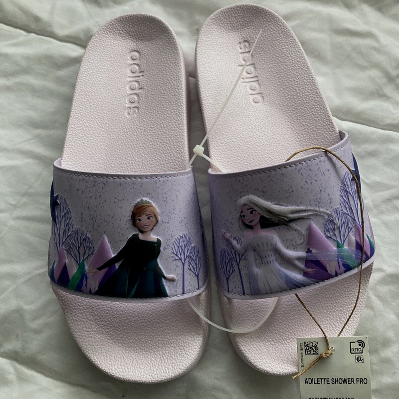 NEW-Adidas Adilette Slide-Frozen-choice Of Size 3 4 Or 6 Big Kids
