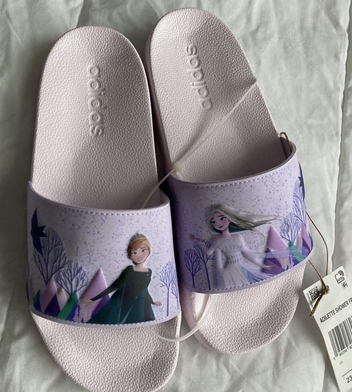 NEW-Adidas Adilette Slide-Frozen-choice Of Size 3 4 or 6 Big Kids