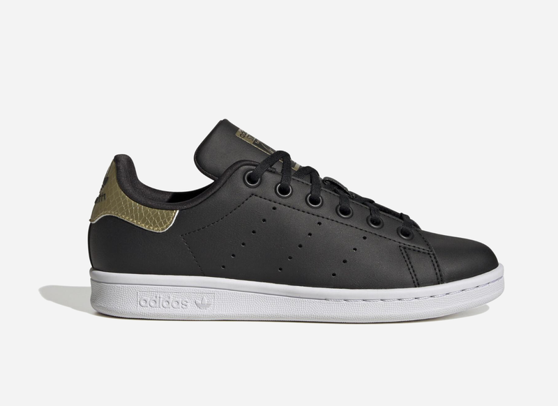 NEW Adidas ORIGINALS STAN SMITH J BLACK & GOLD SNEAKERS GY4254 SIZE US 4