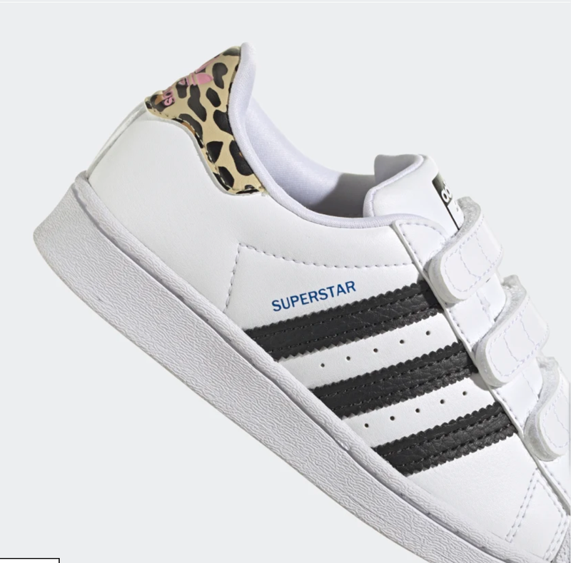 New ADIDAS Superstar CF I Toddler Shoes White Black Sneakers Leopard Cheetah