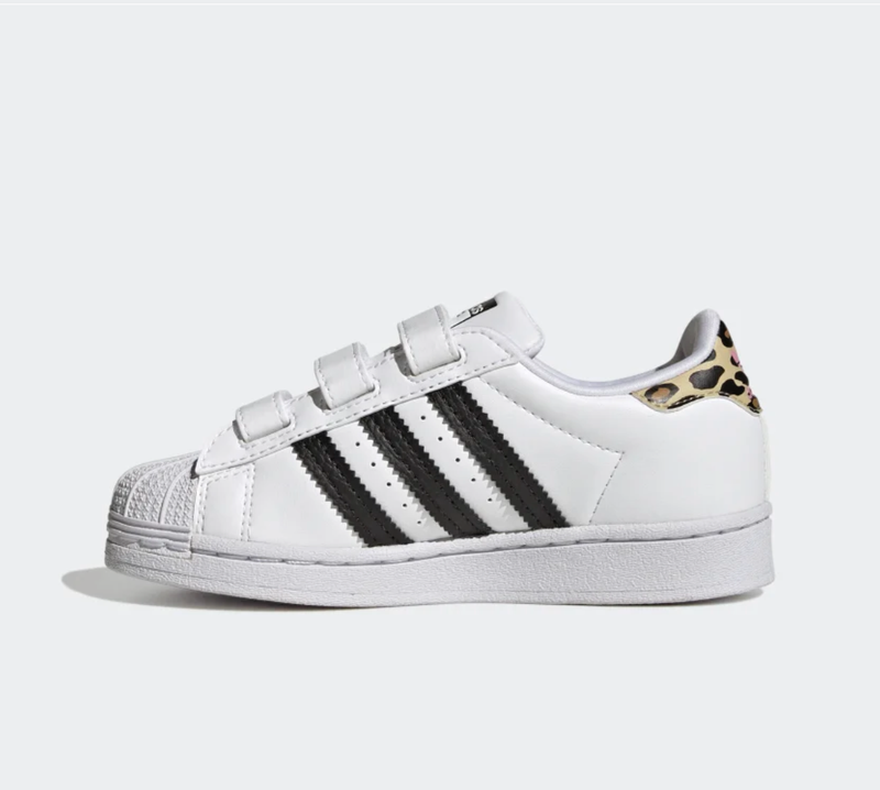 New ADIDAS Superstar CF I Toddler Shoes White Black Sneakers Leopard Cheetah
