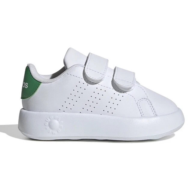 NEW Adorable Adidas Advantage CF I Infant Shoes Size 6K White / Green