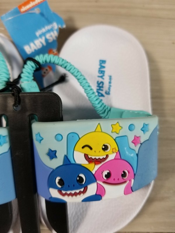 NEW Baby Shark Toddler Slide Sandals Boys 3 Flip Flop Shoes Pinkfong