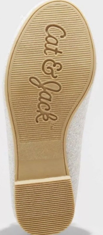 NEW Baby Toddler Lily Glitter Sequin Ballet Flats - Cat & Jack™ White Size 5
