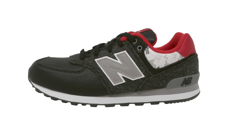 New Balance 574 Big Kids Running Shoes Sneakers KL574FWG - Black/Grey/Red