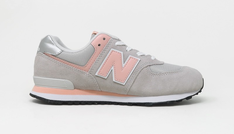New Balance 574 Classic Big Kids Running Shoes Sneakers GC574EVK - Grey/Pink