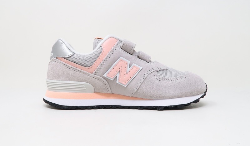 New Balance 574 Core Hook & Loop Little Kids Shoes Sneakers PV574EVK - Grey/Pink